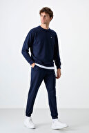 ست لباس ورزشی مردانه نخی نخی الاستیک یقه O-Neck - 85120-thumb