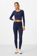 ست جوراب شلواری زنانه آستین بلند Slim Fit Crop Top Indigo Faq بلند - 95286-thumb