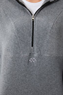 خاکستری MELANGE ضخیم بافت نرم و نرم Ofresaیز دو گلدوزی زن پیراهن پیراهن -97286-thumb