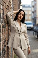 کرم ژاکت شلوار دکمه دار Paça-thumb