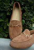 زن زنجیره ای چرمی واقعی زن کفش روزانه TANLE TABA Süet-thumb