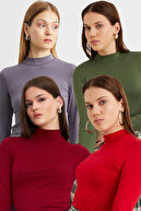 Grey Red Burgundy Khaki