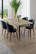 Travertine Table Anthracite Chair