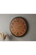 مبلمان چوبی گردویی رنگ ساده کادویی ساعت دیواری بی صدا 50 سانتی متر-thumb