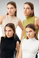 Black White Cream Oil Green