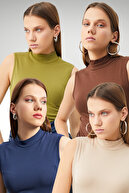 Cream Bitter Brown Navy Blue Oil Green