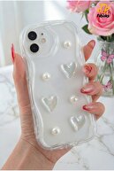 قاب سیلیکونی شفاف طرح دار قلب و طرح مروارید سه بعدی Apple iPhone 11 با محافظ دوربین-thumb