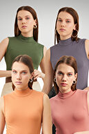 Khaki Grey Dusty Rose Salmon