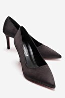 BLACK STRIPED SATIN