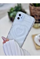 قاب سیلیکونی شفاف محافظت شده با دوربین ضد ضربه با نقش برجسته قلب سه بعدی سازگار با آیفون 11 اپل-thumb