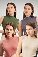 Khaki Grey Dusty Rose Cream