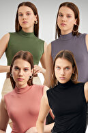 Khaki Grey Dusty Rose Black