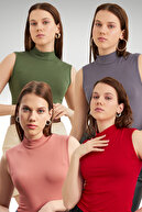 Khaki Grey Dusty Rose Red