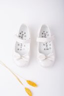 epaavm Kız Bebek Beyaz Fiyonklu Ayakkabı