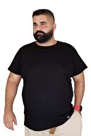 Xanimal Erkek Siyah Büyük Beden Pamuklu T-shirt