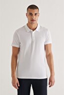 Avva Erkek Beyaz Polo Yaka Düz T-shirt A11b1146