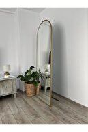 EFFE YAPI DEKOR Altın Metal Çerçeveli Ayaklı Boy Aynası 180x60 cm