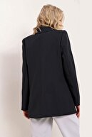 Dimalis Klasik Düğmeli Gizli Cep Detaylı Blazer Ceket Siyah