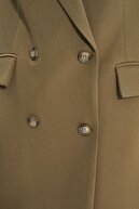TRENDYOLMİLLA Açık Haki Düğmeli Oversize Blazer Ceket TWOAW22CE0167