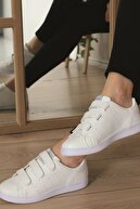 SOYLU M&A Unisex Beyaz Cırtlı Sneaker Ortopedik Günlük Yürüyüş Spor Ayakkabı