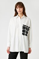 Koton Tüvit Cep Detaylı Oversize Pamuklu Uzun Kollu Gömlek