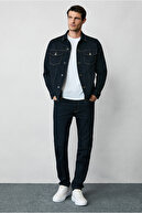 یقه گرد تی شرت نخی تکی با تناسب معمولی-thumb