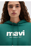 سویشرت سبز کلاهدار با لوگو 168334-71874-thumb