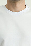 یقه گرد تی شرت نخی تکی با تناسب معمولی-thumb