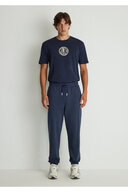 شلوار گرمکن آبی سرمه ای چاپ شده با لوگو Mvjns 0010175-70490-thumb