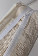 ست پتوی بافتنی دو نفره - سرویس خواب 4 تکه و گلدوزی شده - تیوولی روزتا - کرم-thumb