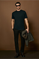 یقه گرد تی شرت نخی تکی با تناسب معمولی-thumb