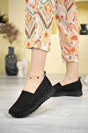 کفش زنانه تابستانی مدل بافتنی مشکی Aky 055-thumb