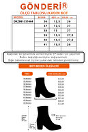 چکمه های چرم اصل زنانه با زیپ پاشنه ضخیم فلوت زن-thumb