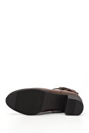 چکمه های چرم اصل زنانه با زیپ پاشنه ضخیم فلوت زن-thumb