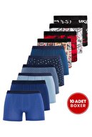 Blue-Navy Blue-Turquoise-Patterned