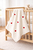 Ecru Red Heart Patterned