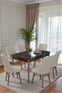 Black Marble Table - Cream