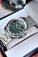 SILVER CASE LANYARD GREEN DIAL
