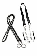 Black Leather - Silver Chain