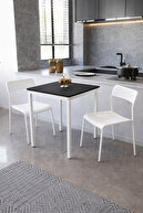 Black Table White Leg White Chair