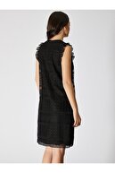 Vekem Kadın Siyah Kolsuz Dantel Elbise 9109-0083