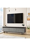 Yurudesign Luvio Tv Ünitesi Sehpası Metal Ayaklı 160cm Beton-siyah Lv1-rl