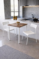 Pine Table White Leg White Chair