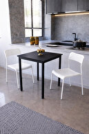 Black Table Black Leg White Chair