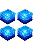 4 Pcs Blue Led Frosted Glass Solar