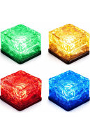 4 Pcs RGB Multicolor Led Frosted Glass Solar