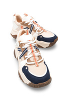 Beige Navy Blue Multi