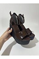 Brown Wrinkled Patent Leather