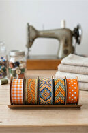 Orange Jacquard Ribbon Set
