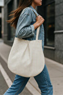 Beige Houndstooth